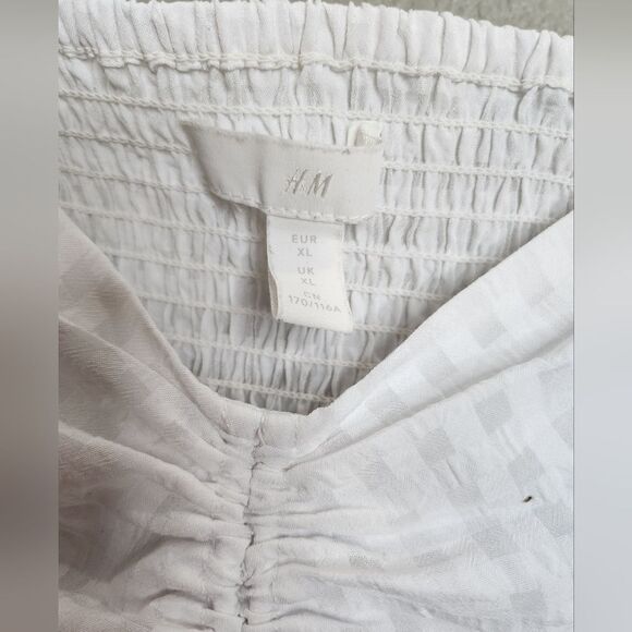 H&M Womens White Ginham Blouse - Picture 3 of 5